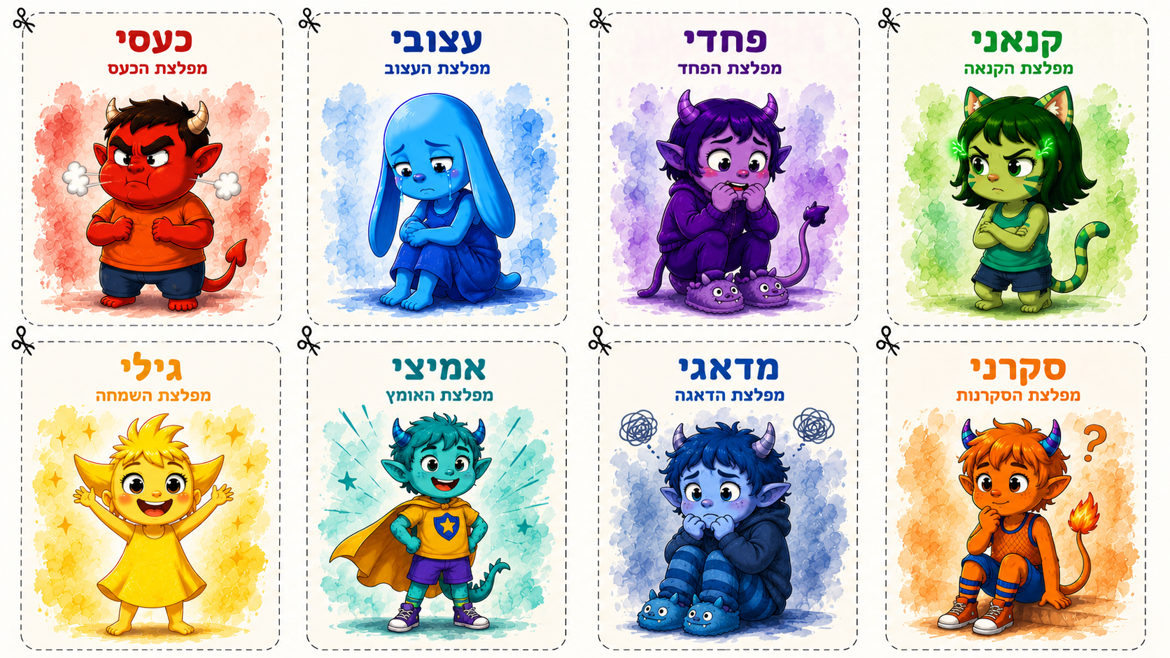כרטיסיות רגשות – מפלצות